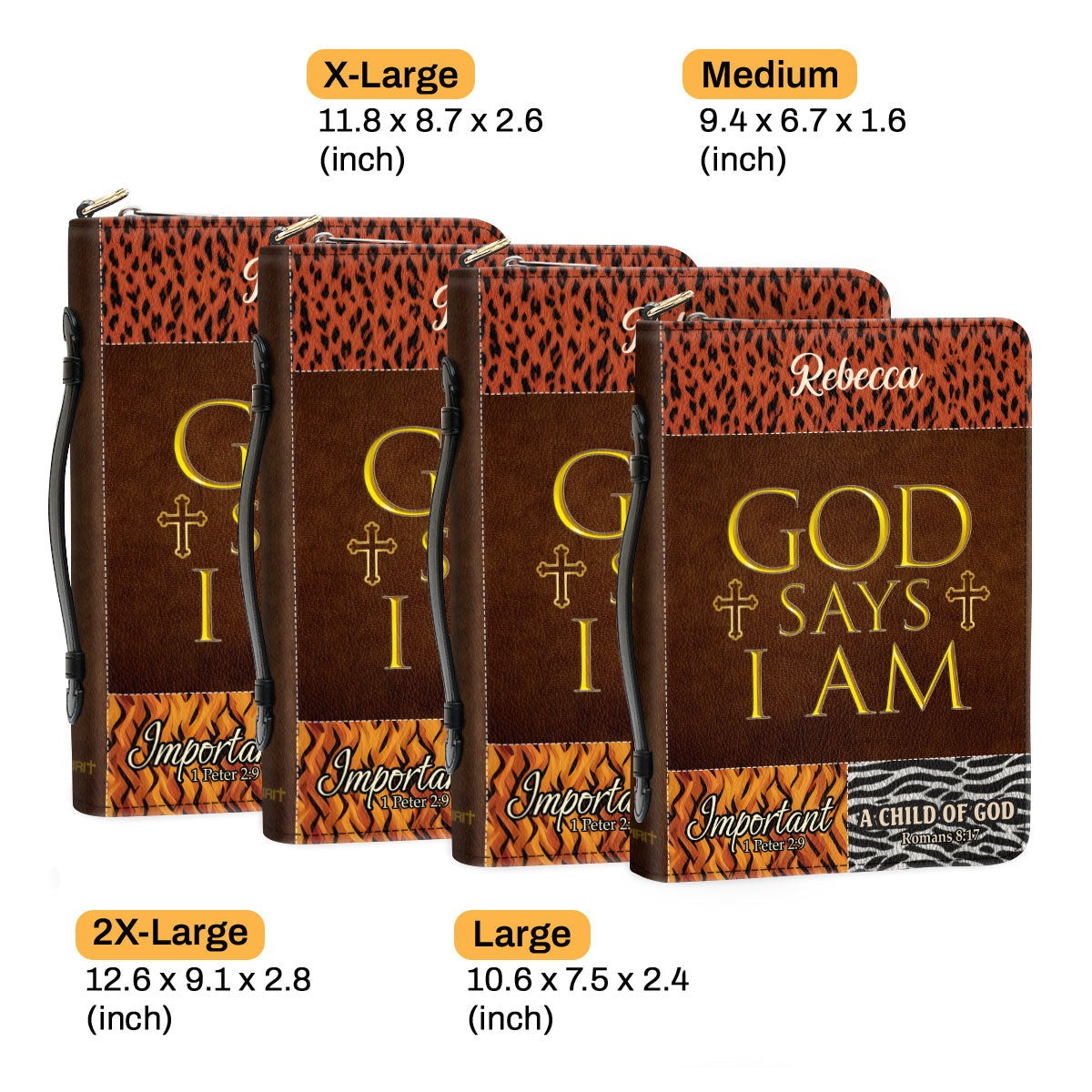 God Says I Am Unique Leather Book Cover ,Personalized Bible Cover With Handle, Spiritual Gift For Christian People, Christian Gift, Bible Covers Jesus Gifts